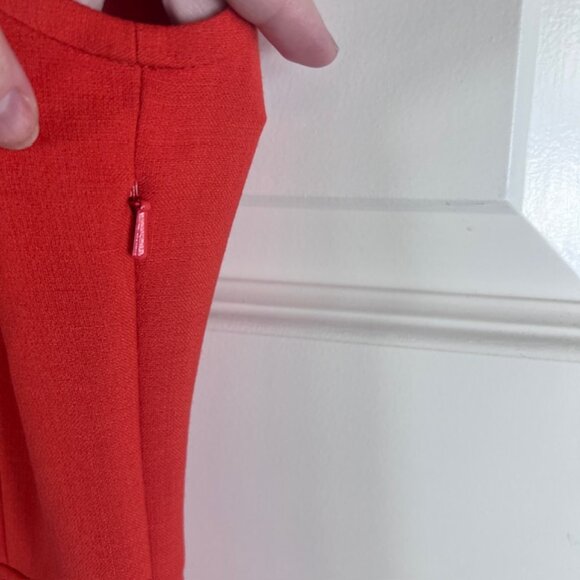 Tory Burch Red/Orange Zip Front Sleeveless Sheath Dress Wool Blend Size 4 - Picture 8 of 11